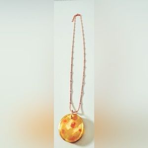 Handmade necklace w/rose gold color chain and charm